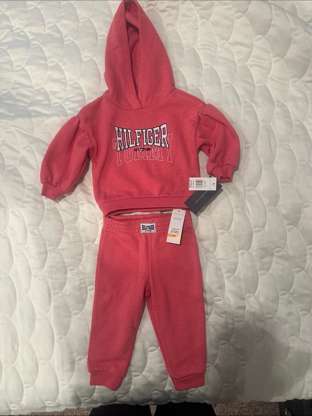 Tommy Hilfiger Coral Pink Kids 2-Piece Set - Hoodie & Joggers